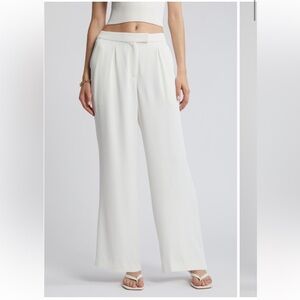 Open edit wide leg pleated Women's Pants size 10 in ivory cloud